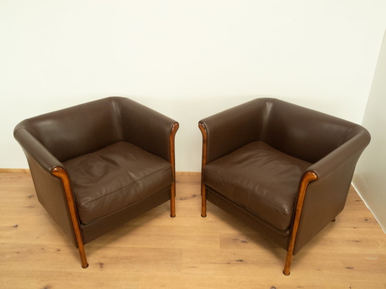 Image 1 of clubset van antonio citterio voor moroso, leer, jaren 1980