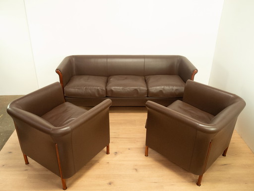 clubset van antonio citterio voor moroso, leer, jaren 1980