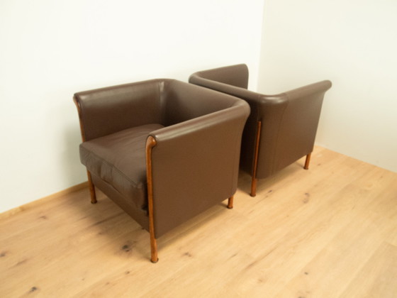 Image 1 of clubset van antonio citterio voor moroso, leer, jaren 1980