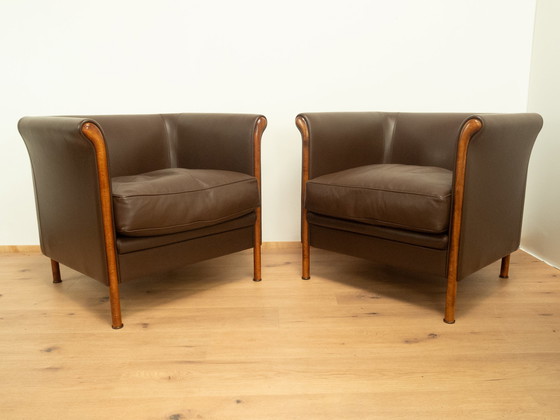 Image 1 of clubset van antonio citterio voor moroso, leer, jaren 1980