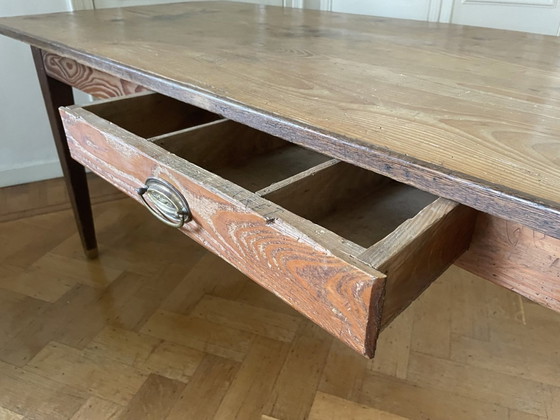 Image 1 of Franse Landelijke Eettafel Tafel 247 Cm. Vintage