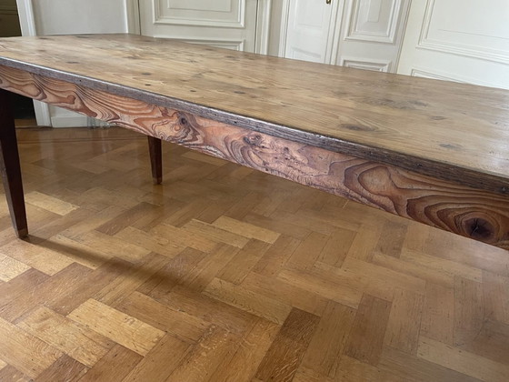 Image 1 of Franse Landelijke Eettafel Tafel 247 Cm. Vintage