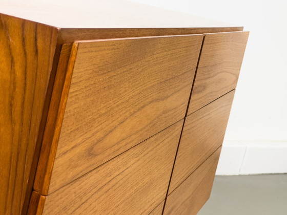 Image 1 of Laag teak dressoir met laden 1970S