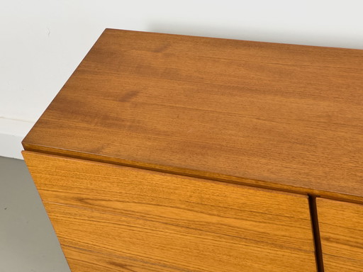 Laag teak dressoir met laden 1970S