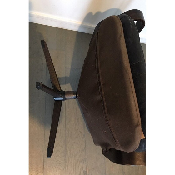 Image 1 of Vintage Deense fauteuil in zwart leer