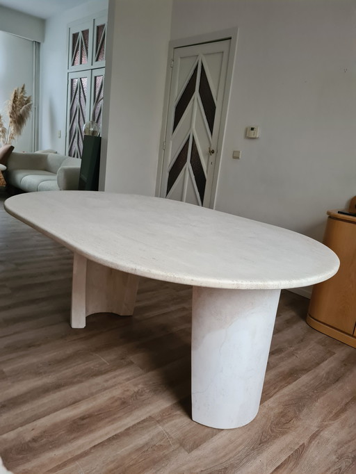 Traventin Eettafel Vintage 