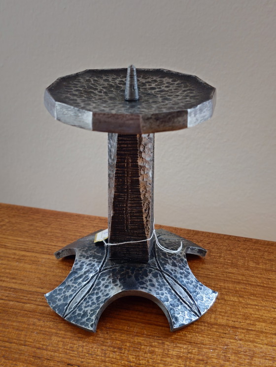 Image 1 of Vintage Robuste Brutalist Kandelaar Kaarsenhouder Japan