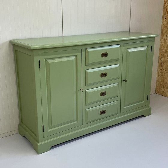 Image 1 of Restyle Groen Massief Hout Dressoir Opgeknapt Ladekast