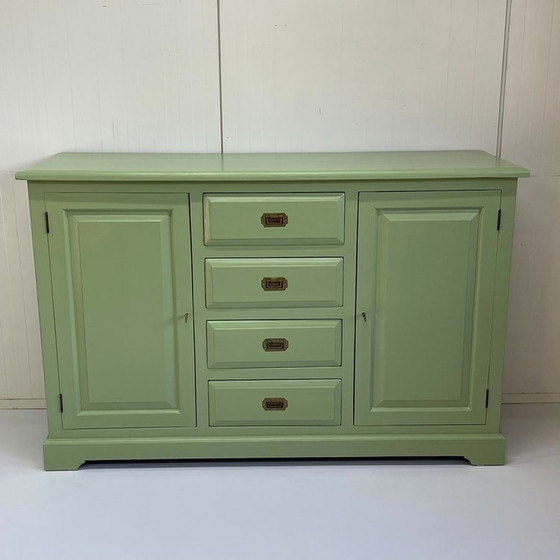 Image 1 of Restyle Groen Massief Hout Dressoir Opgeknapt Ladekast