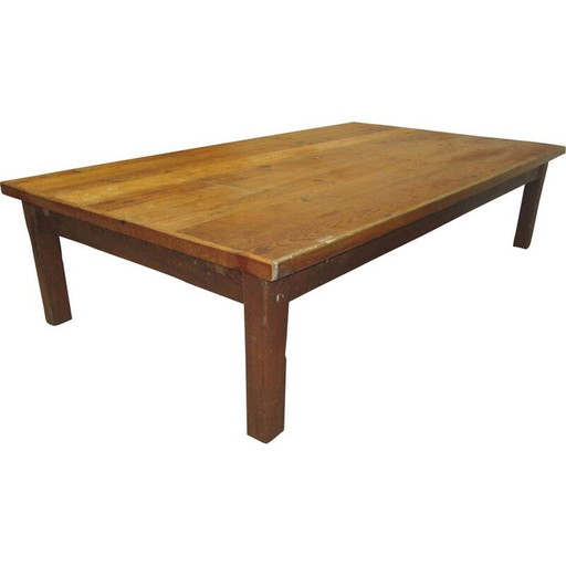 Vintage grenenhouten salontafel