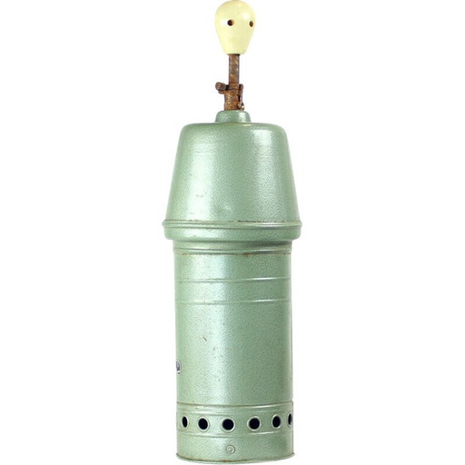 Vintage industriële zinken plafondlamp, Tsjecho-Slowakije 1950