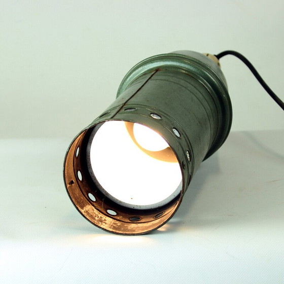 Image 1 of Vintage industriële zinken plafondlamp, Tsjecho-Slowakije 1950