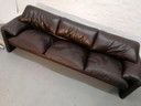 Cassina Maralunga 3-zits leren bank, jaren 60-70