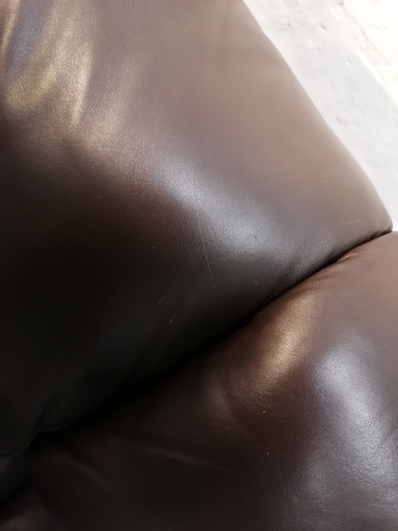 Image 1 of Cassina Maralunga 3-zits leren bank, jaren 60-70