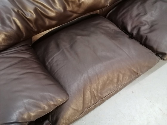 Image 1 of Cassina Maralunga 3-zits leren bank, jaren 60-70