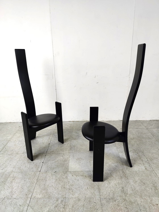 Image 1 of 6x Vico Magistretti 1970s Golem stoelen