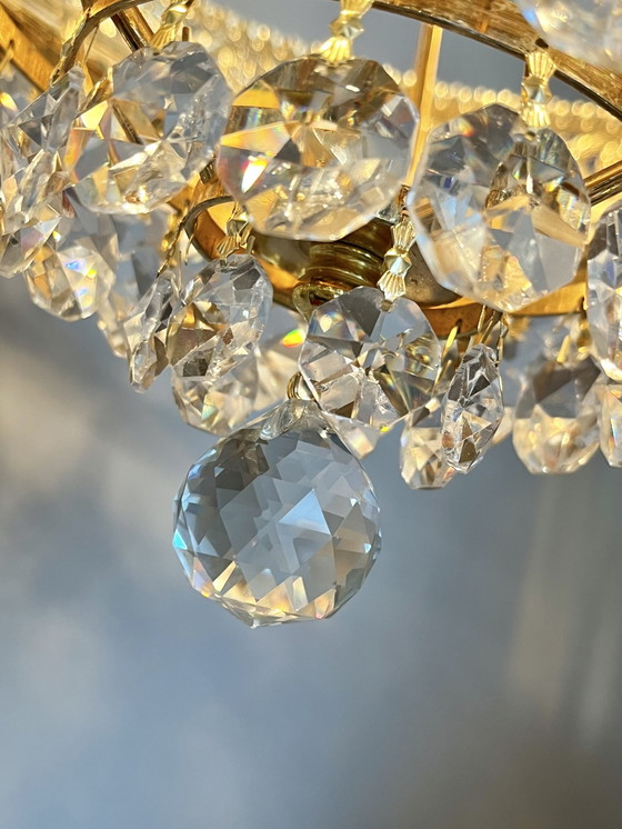 Image 1 of Swarovski Design Kroonluchter Kristallen Ballen Bladgoud ! 