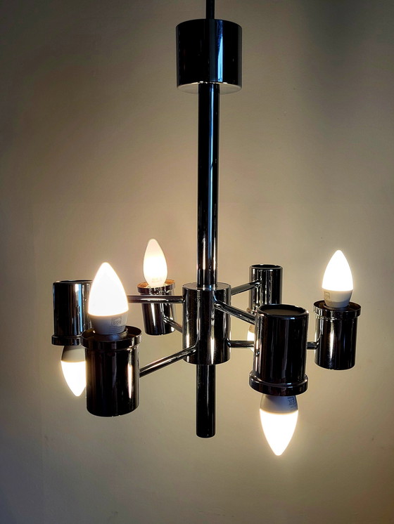 Image 1 of Vintage Chrome Luster Of Kroonluchter, Met 6 Lichtpunten