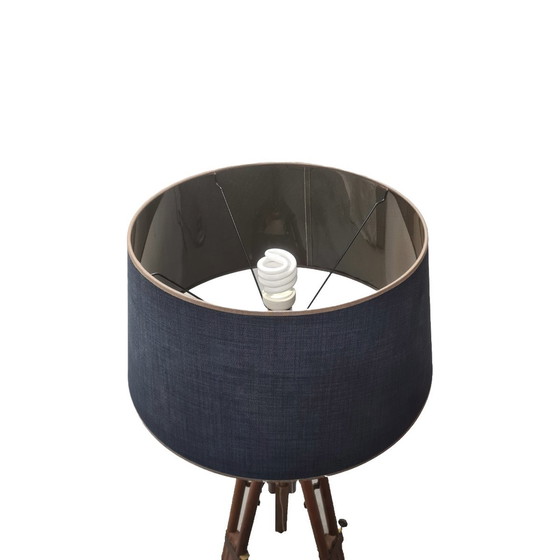 Image 1 of Industriële Houten Statief Vloerlamp, Jaren 80