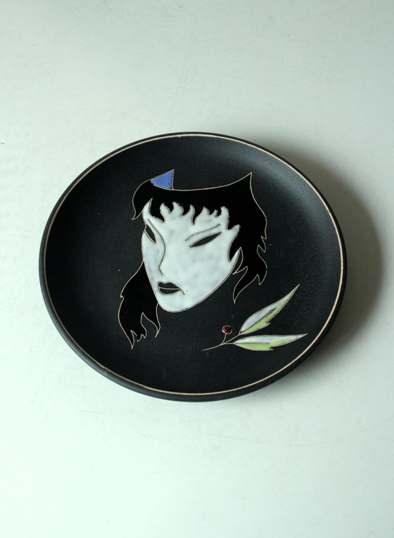 Image 1 of Origineel Ruscha wandbord "Mask" - Handgemaakt - Vintage