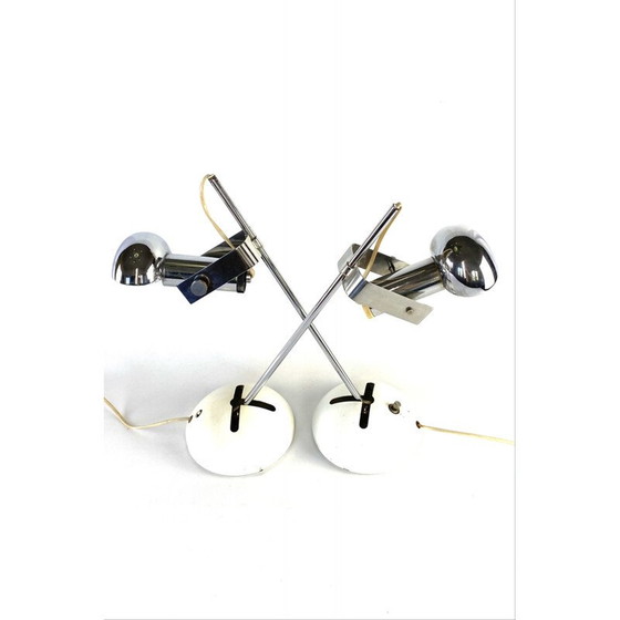 Image 1 of Paar vintage T395 lampen van Robert Sonneman door Luci Cinisello Milano, 1972