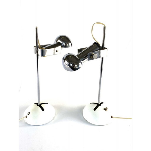 Paar vintage T395 lampen van Robert Sonneman door Luci Cinisello Milano, 1972