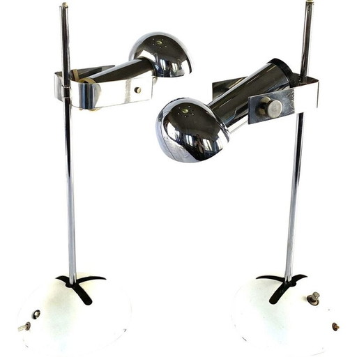 Paar vintage T395 lampen van Robert Sonneman door Luci Cinisello Milano, 1972