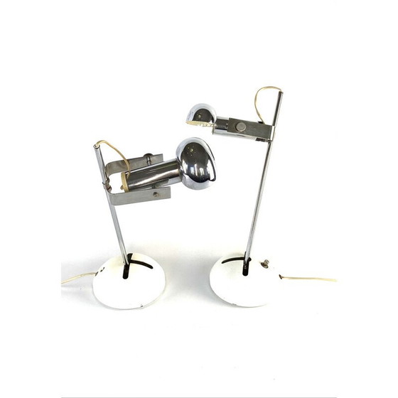 Image 1 of Paar vintage T395 lampen van Robert Sonneman door Luci Cinisello Milano, 1972