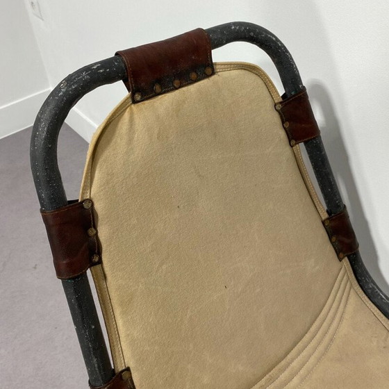 Image 1 of Paar vintage stoelen in ijzeren buis en leer van Charlotte Periand