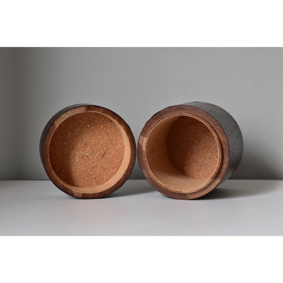 Image 1 of Vintage geëmailleerd modernistisch houten kistje van Scholz en Lammel, Duitsland 1960