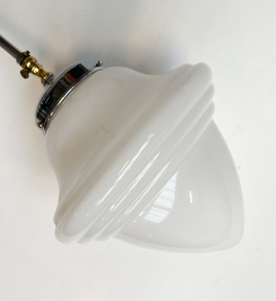 Image 1 of Opaalglazen Art Deco Plafondlamp Uit De 1960’S