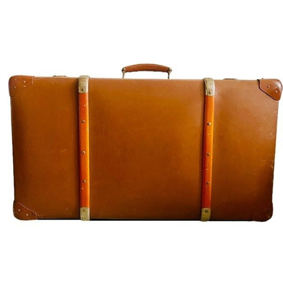 Image 1 of Vintage brocante nubuck XL leder hutkoffer