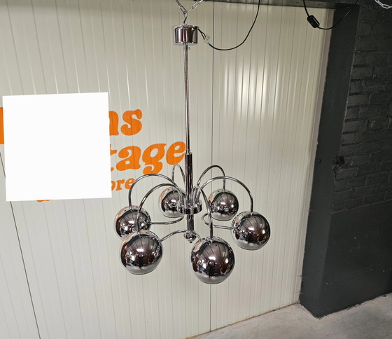 Image 1 of Vintage hanglamp chroom