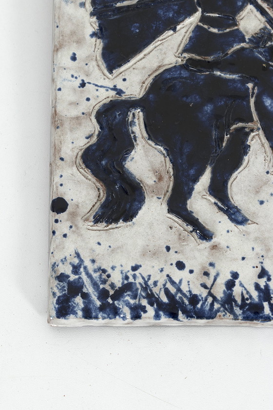 Image 1 of Vintage wandtegel stierengevecht