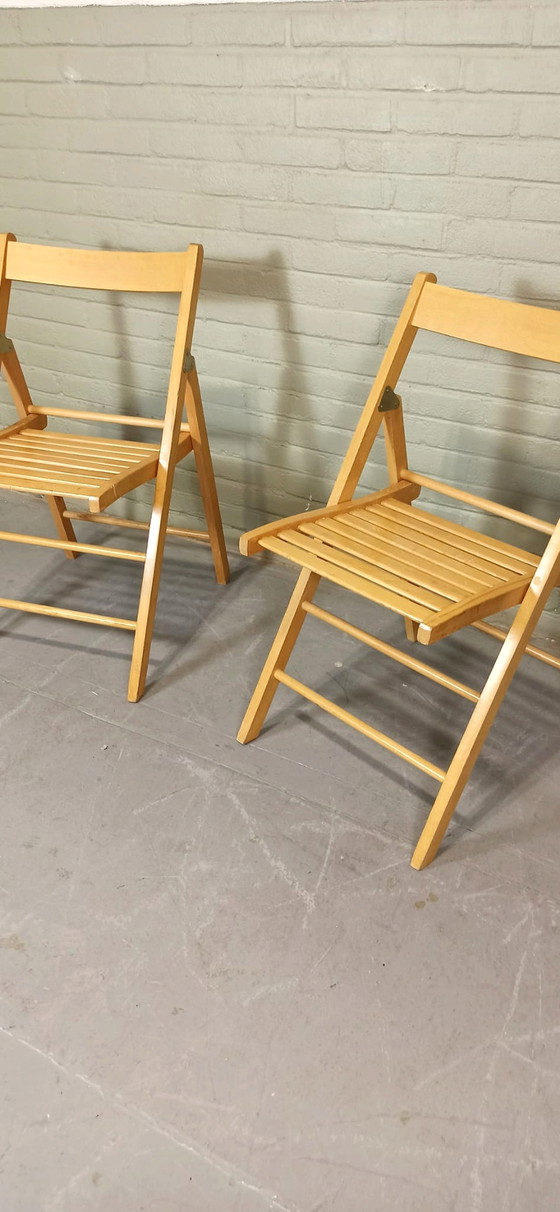 Image 1 of 2 x vintage houten klapstoelen