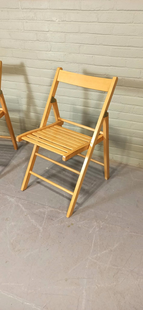 Image 1 of 2 x vintage houten klapstoelen