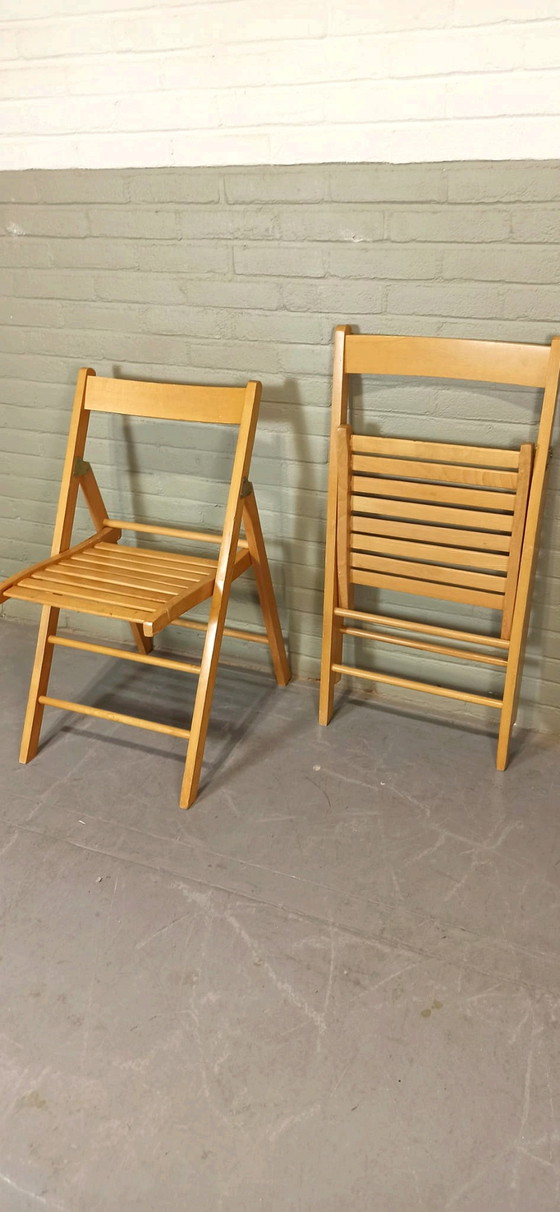 Image 1 of 2 x vintage houten klapstoelen