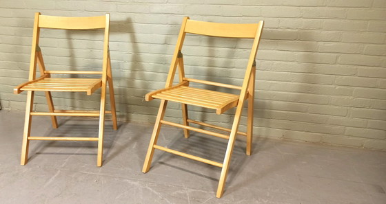 Image 1 of 2 x vintage houten klapstoelen