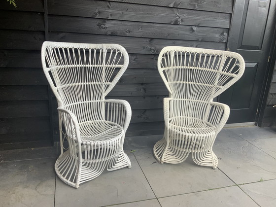 Image 1 of 2x Rohe Noordwolde Vintage Peacock chairs