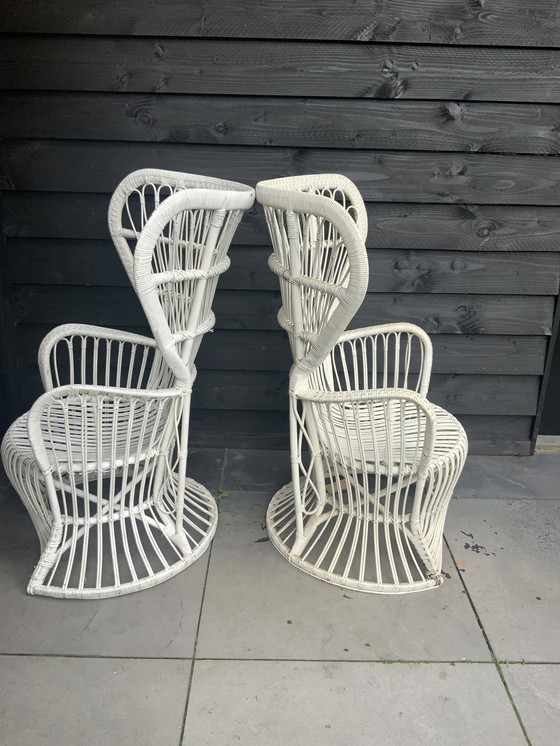 Image 1 of 2x Rohe Noordwolde Vintage Peacock chairs