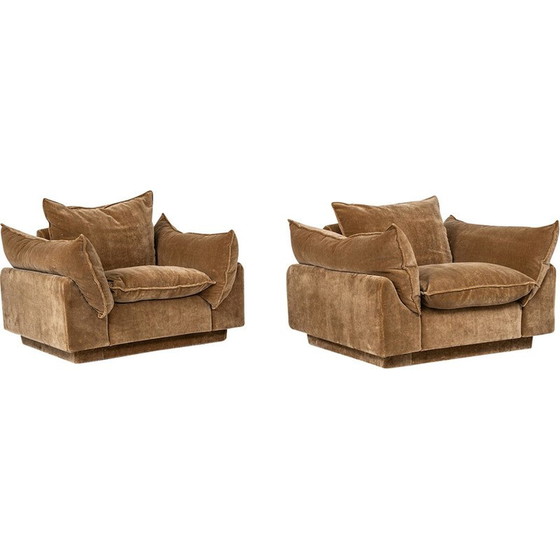 Image 1 of Paar vintage "Cado" fauteuils van Gunnar Gravesen en David Lewis Divano voor Icf, Italië 1970