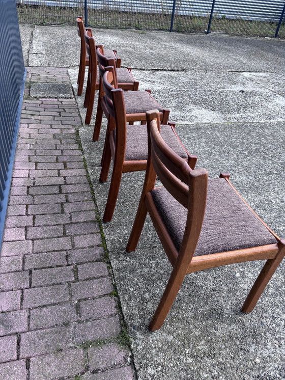 Image 1 of 5 X Vintage Stoel Teak Eetkamerstoelen Dyrlund 