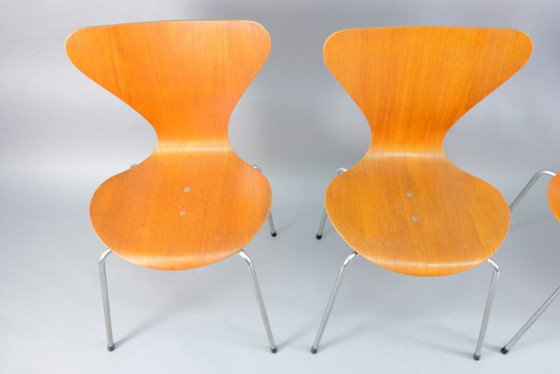Image 1 of Mid-Century teakhouten eetkamerstoelen van Wilde+Spieth, set van 4