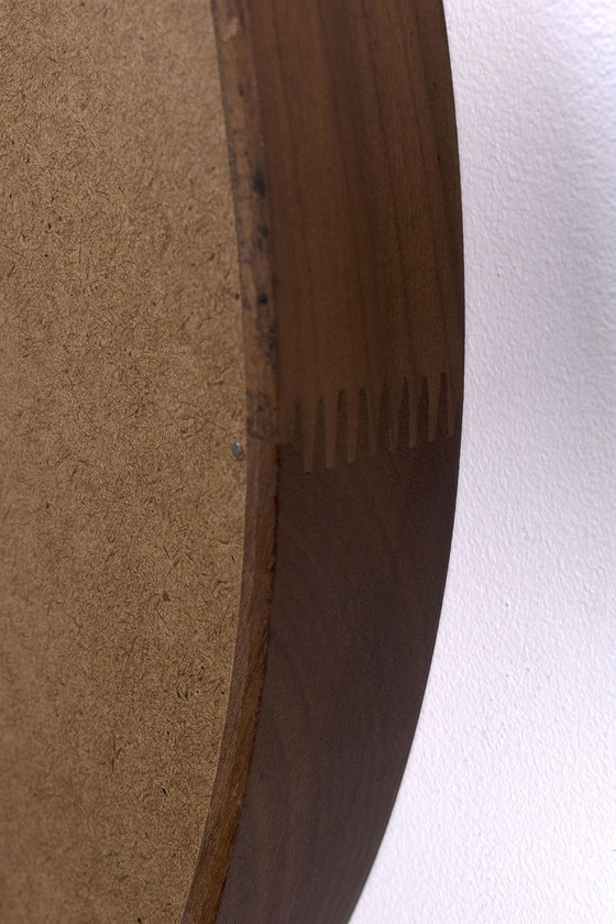 Image 1 of Ronde spiegel met teak frame