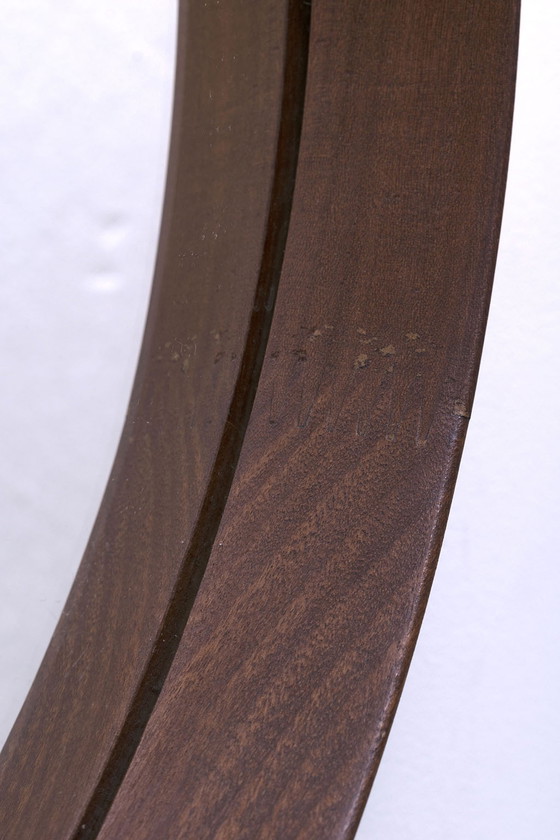 Image 1 of Ronde spiegel met teak frame