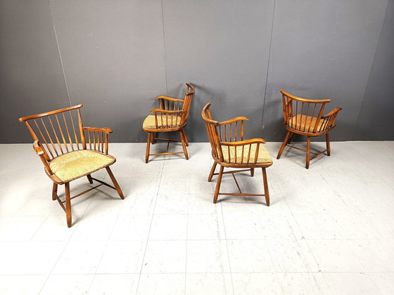 Image 1 of Wks 7 Fauteuils Met Vlechtwerk Zitting Door Arno Lambrecht Voor Wk Möbel, Duitsland, 19