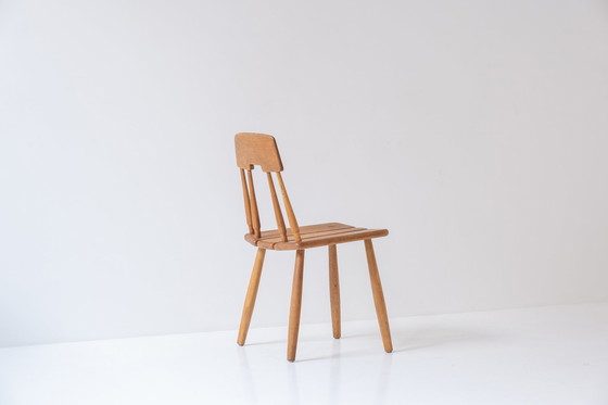 Image 1 of Set van 6 eetkamerstoelen van Carl-Gustav Boulogner voor AB Bröderna Wigells Stolfabrik, Zweden, jaren 60.