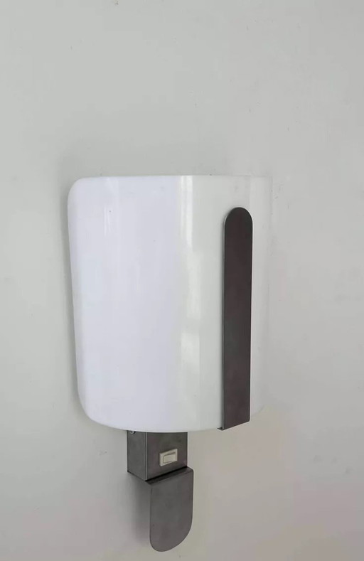 Arlus wandlamp in plexiglas en geborsteld metaal, Frankrijk 1970