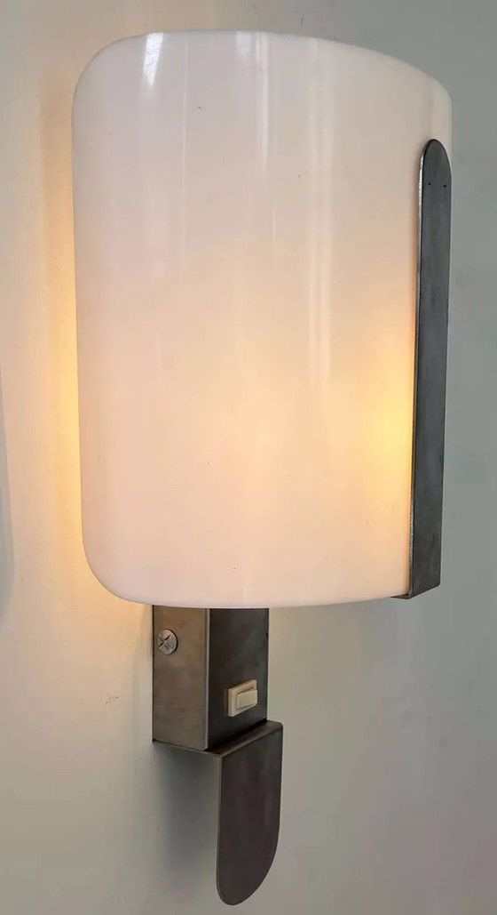 Image 1 of Arlus wandlamp in plexiglas en geborsteld metaal, Frankrijk 1970