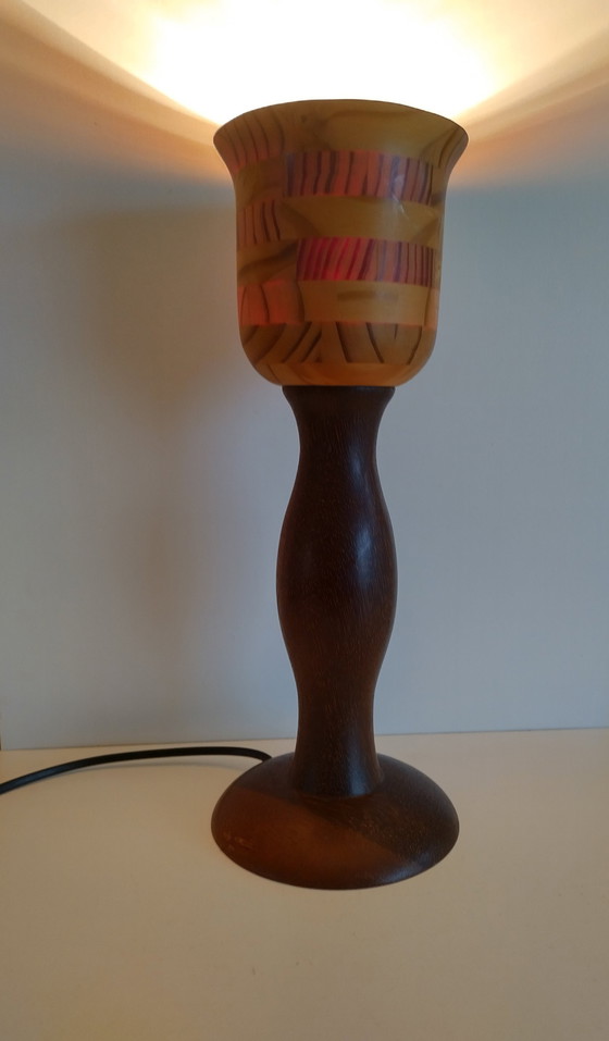 Image 1 of Houten Tulp Lamp - Scandinavisch - Vintage 